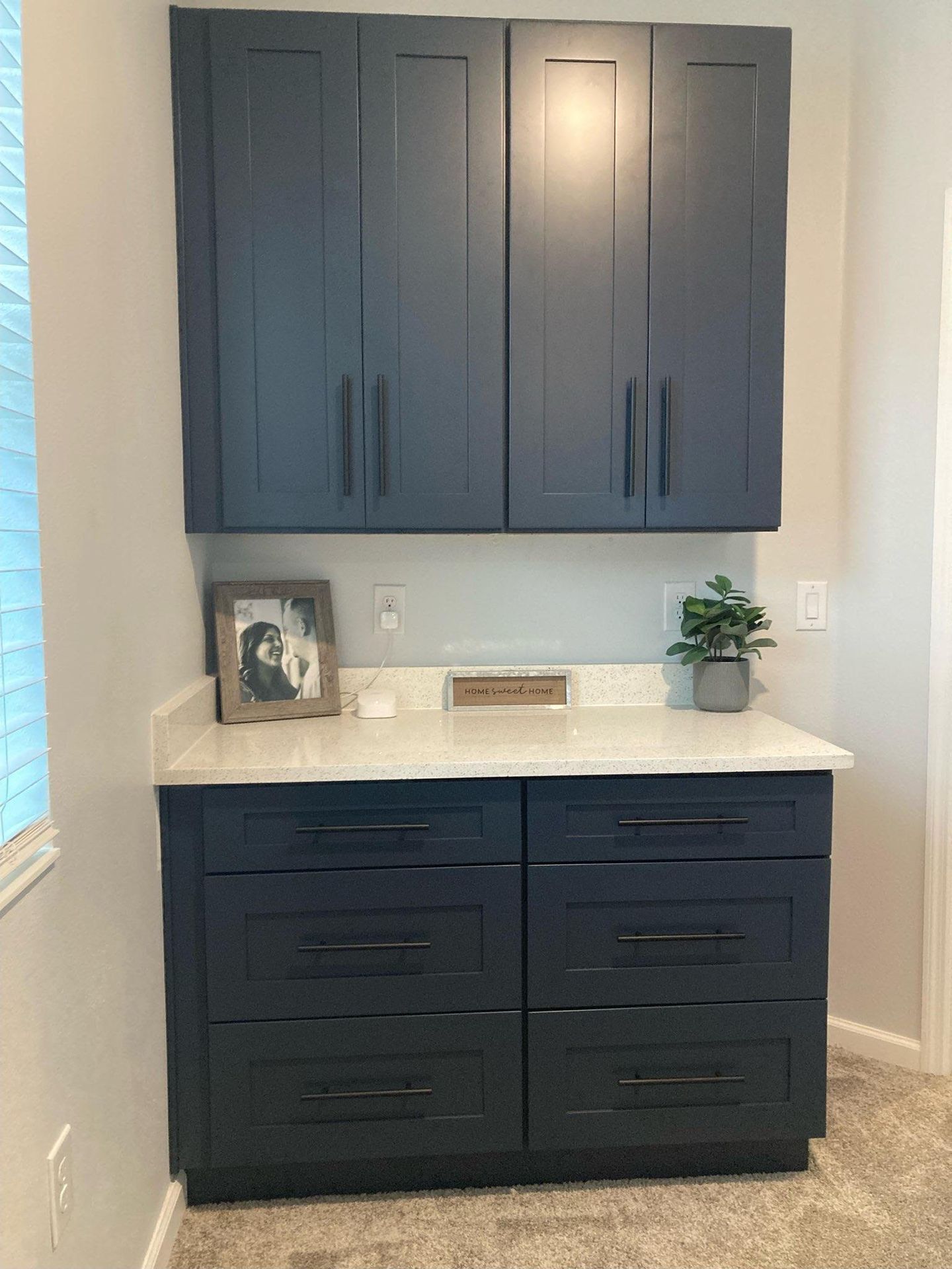 Navy Blue Shaker kitchen display