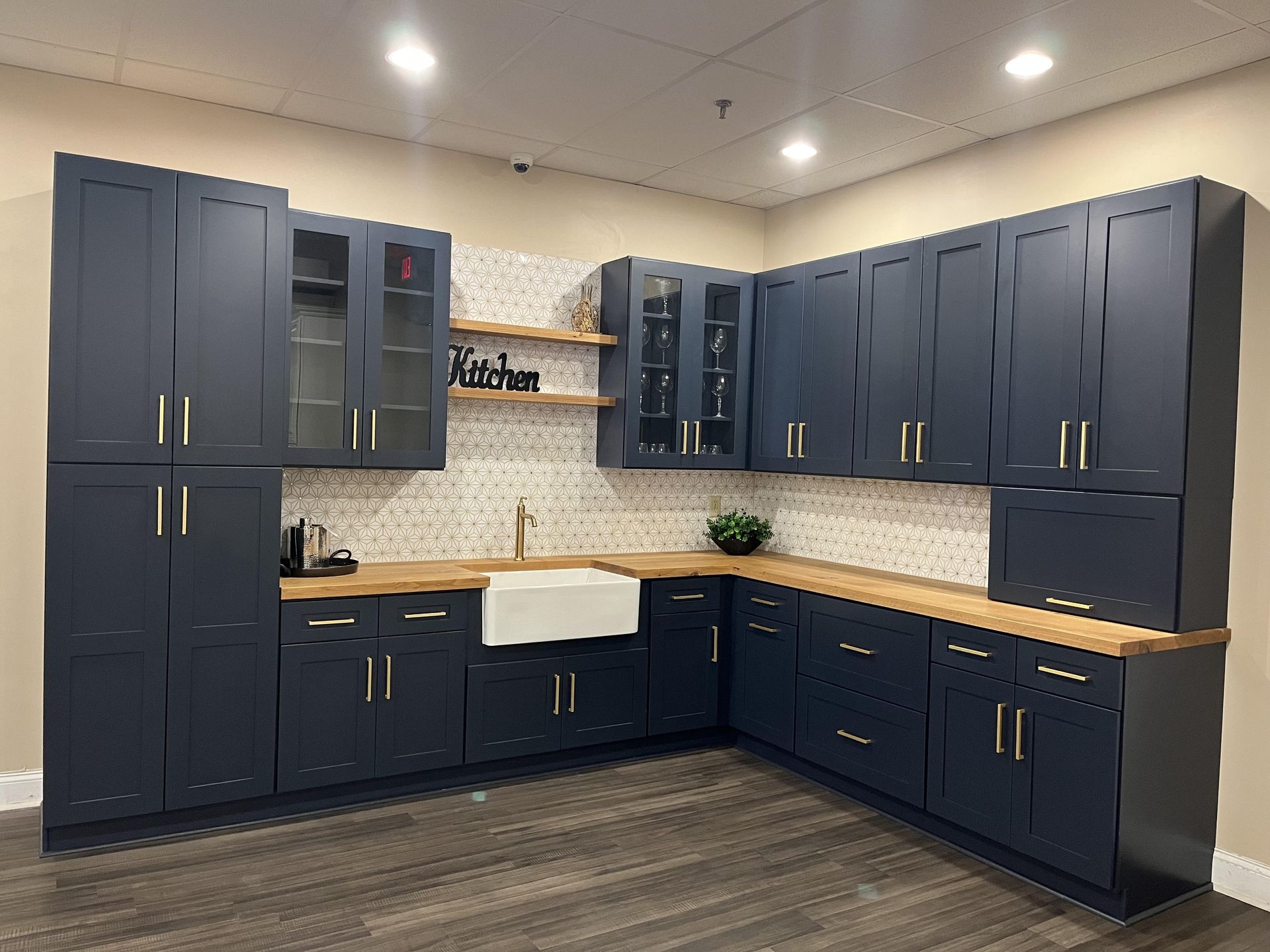 Navy Blue Shaker kitchen display