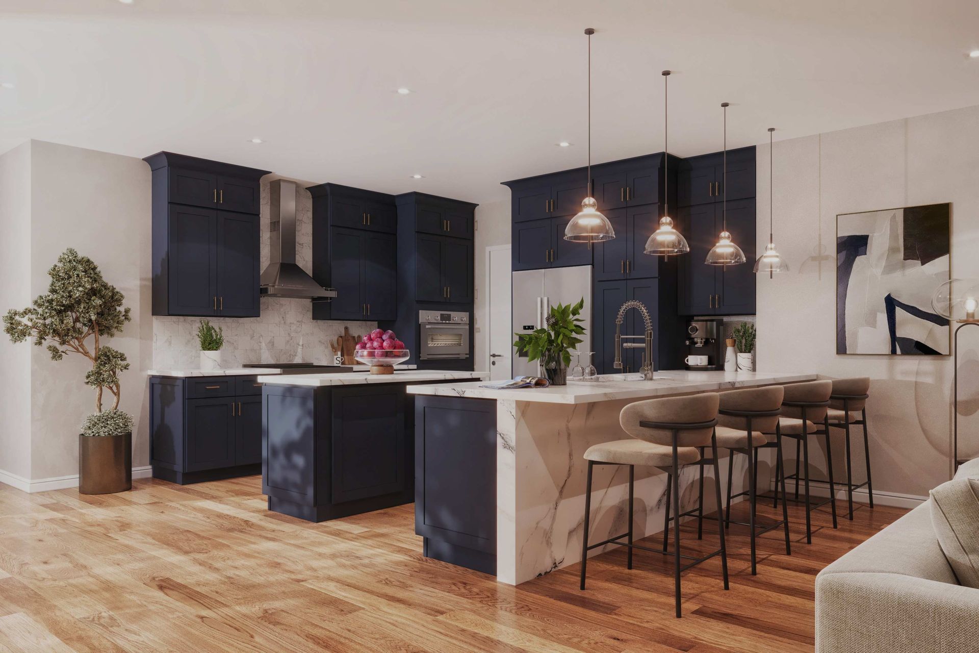 Navy Blue Shaker kitchen