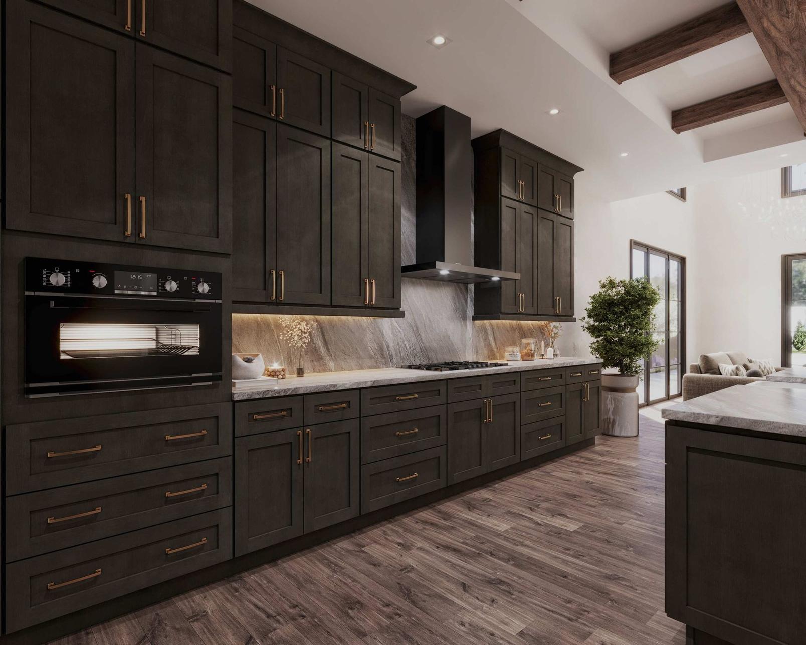 Bold and moody Ash Shaker kitchen